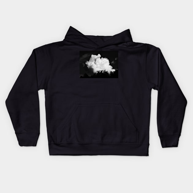 Black and White Storm Cloud Kids Hoodie by 1Redbublppasswo